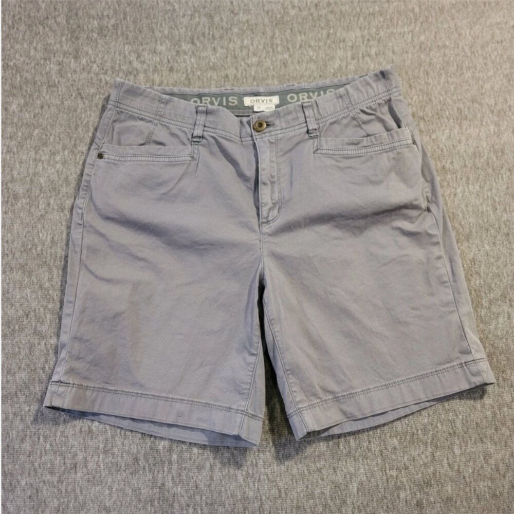 Orvis Everyday Chino Shorts - Women’s Size 12 Grey Cotton/Spandex